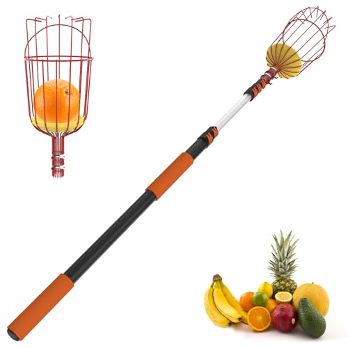 SISUPASSIE 30ft Fruit Picker with Telescoping Pole and Basket