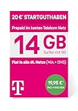 Telekom MagentaMobil Prepaid XL Special SIM-Karte ohne Vertragsbindung, 5G inkl. I 14 GB & Allnet Flat in alle dt. Netze + EU-Roaming I Surfen mit 5G/ LTE Max & Hotspot Flat I 20 EUR Startguthaben