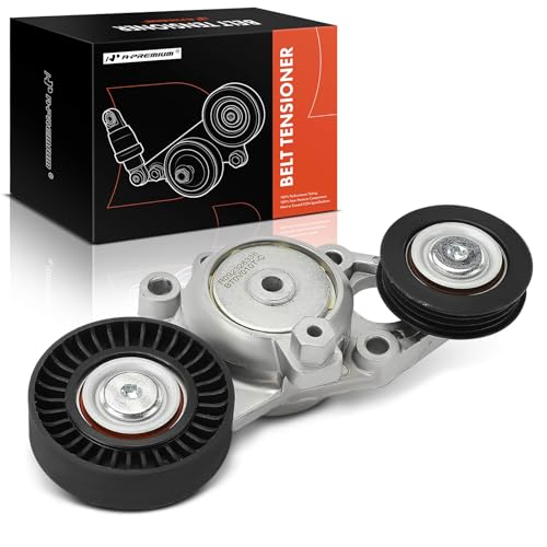 A-Premium Belt Tensioner Assembly with 2 Pulleys Compatible with Toyota Camry 2010-2011 2.5L, (Power Steering Position), Replace# 166010V010