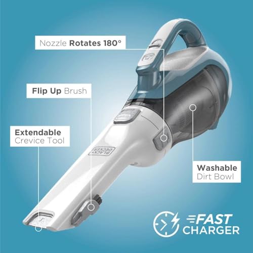 BLACK+DECKER dustbuster AdvancedClean Cordless Handheld Vacuum, Compact Home and Car Vacuum with Crevice Tool (CHV1410L)