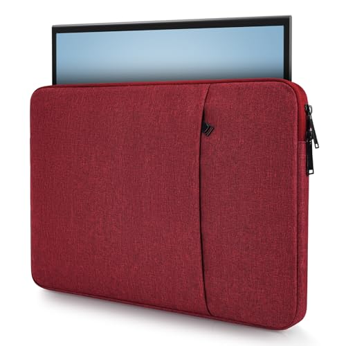Image of Portable Monitor Case 15.6 Inch, 16.1 Inch Carrying Monitor Sleeve Bag Compatible with Lepow GTEK ViewSonic KYY AOC 15.6 inch USB-C Portable Display Monitors, 15 inchx10.8 inch Wine Red