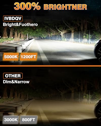 IVBDQV Fit 2007-2018 for Honda Fit Headlight Bulbs, 9003/H4 High Low Deal Beam 9003 Headlights Bulbs 300% Brightness High Performance Halogen Bulbs Combo 2PCS