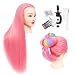 HAIREALM 26" Mannequin Head Hair Styling Training Head Manikin Cosmetology Doll Head Synthetic Fiber Hair (Table Clamp Stand Included) SA192W