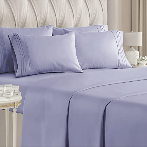 Full 6 Piece Sheet Set - Breathable & Cooling Bed Sheets - Hotel Luxury Bed Sheets for Women, Men, Kids & Teens - Comfy Bedding w/ Deep Pockets & Easy Fit - Soft & Wrinkle Free - Full Lavender Sheets