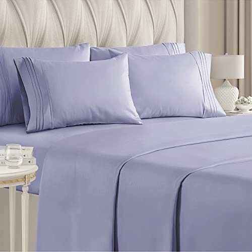 lavender bed sheets full - Full Size Sheet Set - 6 Piece Set - Hotel Luxury Bed Sheets - Extra Soft - Deep Pockets - Easy Fit - Breathable & Cooling Sheets - Wrinkle Free - Comfy – Lavender Bed Sheets - Fulls Sheets - 6 PC