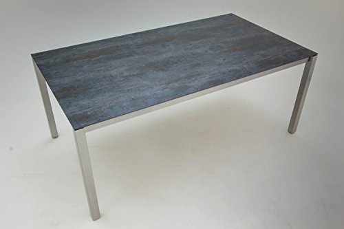 Preisvergleich Produktbild Edelstahl-Tisch Keros 210x100 cm, Tischplatte Keramik