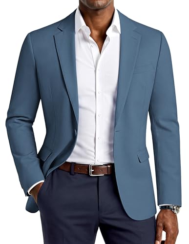 PJ PAUL JONES Casual Sport Coat for Men Stylish Regular Fit Sport Jacket Summer Blazers Denim Blue