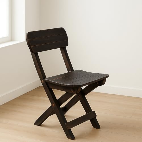 Image of Wooden Foldable Baby Chair for Kids (Brown)