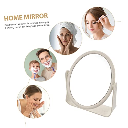 Espejo para maquillaje doble cara con luz LED giratorio miniatura 4