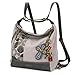 CHALA Retro Convertible Purse - Mini Keychain Poodle - Gray