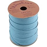 Berwick Offray Royal Blue Pearlized Raffia Ribbon, 1/4'' Wide, 100 Yards