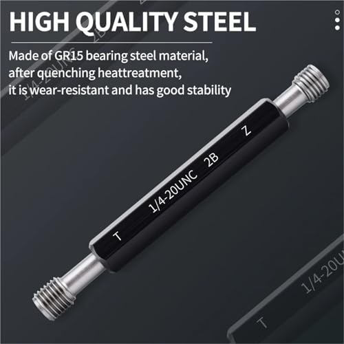 1PCS 2B UNC2-56 3-48 4-40 5-40 6-32 8-32 10-24 12-24 1/4 5/16 3/8 Steel Gage American Standard Thread Gauge(1-8UNC-2B) miniatura 2