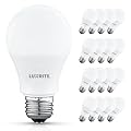 LUXRITE A19 LED Light Bulb 60 Watt Equivalent, 2700K Warm White, 800LM, Non-Dimmable, Standard LED Light Bulbs, 8W, E26 Base, Enclosed Fixture Rated, Damp Rated, ETL Listed (16 Pack)