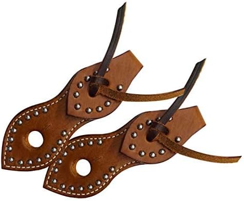 Showman Correas de cuero con tachuelas plateadas