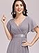 Ever-Pretty Women's Summer Short Sleeve Chiffon Empire Waist Floor Length Formal Bridesmaid Dress Mother of Bride Dresses Grey US14