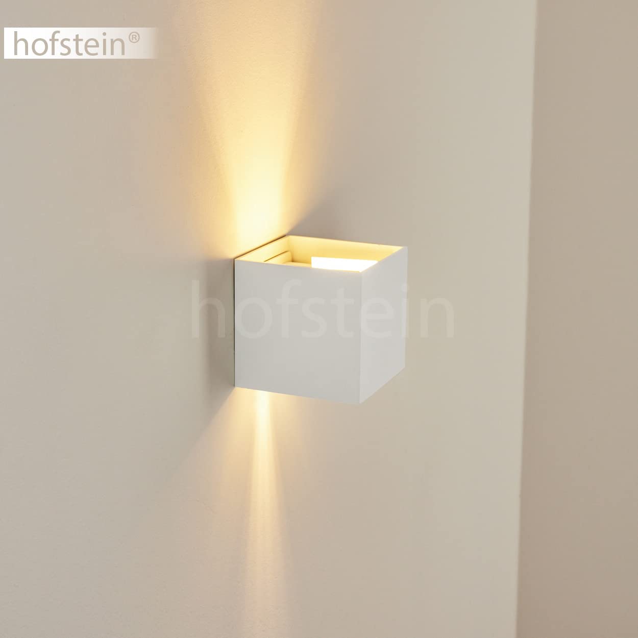 Wandleuchte Badajoz, moderne Wandlampe aus Metall in Weiß, eckige Leuchte mit verschiedenen Lichteffekten durch verstellbaren Schirm, Up & Down Leuchte, 1-flammig, 1 x G9, ohne Leuchtmittel