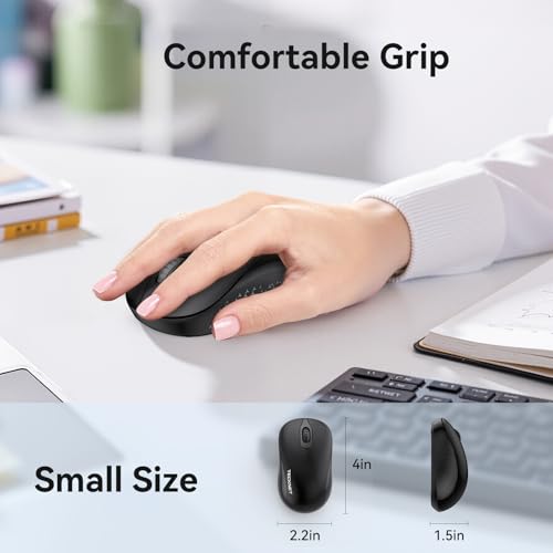 Image of TECKNET 2.4GHz White Wireless Mouse,Suitable for Small to Medium Hands | Laptop Mouse 3 Adjustable DPI Office Cordless USB Mice with Receiver,Compact & Easy to Carry Quiet Clicking