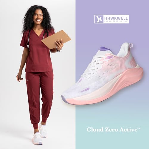 Image of Hawkwell Women's Cloud Zero Active Nursing Shoes Cushion Breathable Tennis Walking Gym Medical Work Sneakers