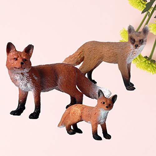STOBOK 3 Peças de Figura de Raposa Bonecos de Raposa Realistas Bonecos de Animais da Selva Safari Br