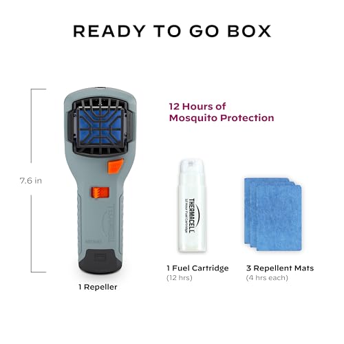 Thermacell Mosquito Portable Repeller; Includes 12-Hour Refill; 15 Foot Zone of Protection; Highly Effective Mosquito Repellent; Bug Spray Alternative; Scent Free