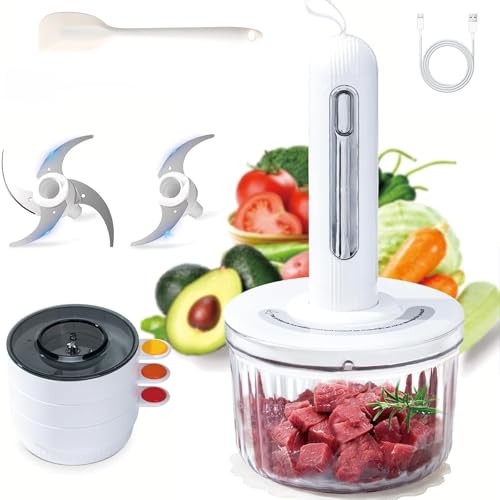 EEYZD Food Processor Cordless,Mini Food Processor,Multi-Function Meat Grinder,Portable Electric Vegetable Chopper Kitchen Herb Seasoning Grinder for Meal Prep,Baby Food,Sauces