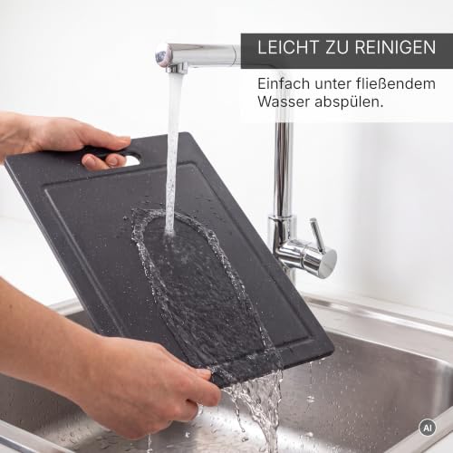 Moritz & Moritz 2x Schneidebretter Kunststoff - 36 x 27,5 cm - Schneidebretter BPA frei - Küchenbretter Granitoptik - Cutting Board mit… – Ansicht 5