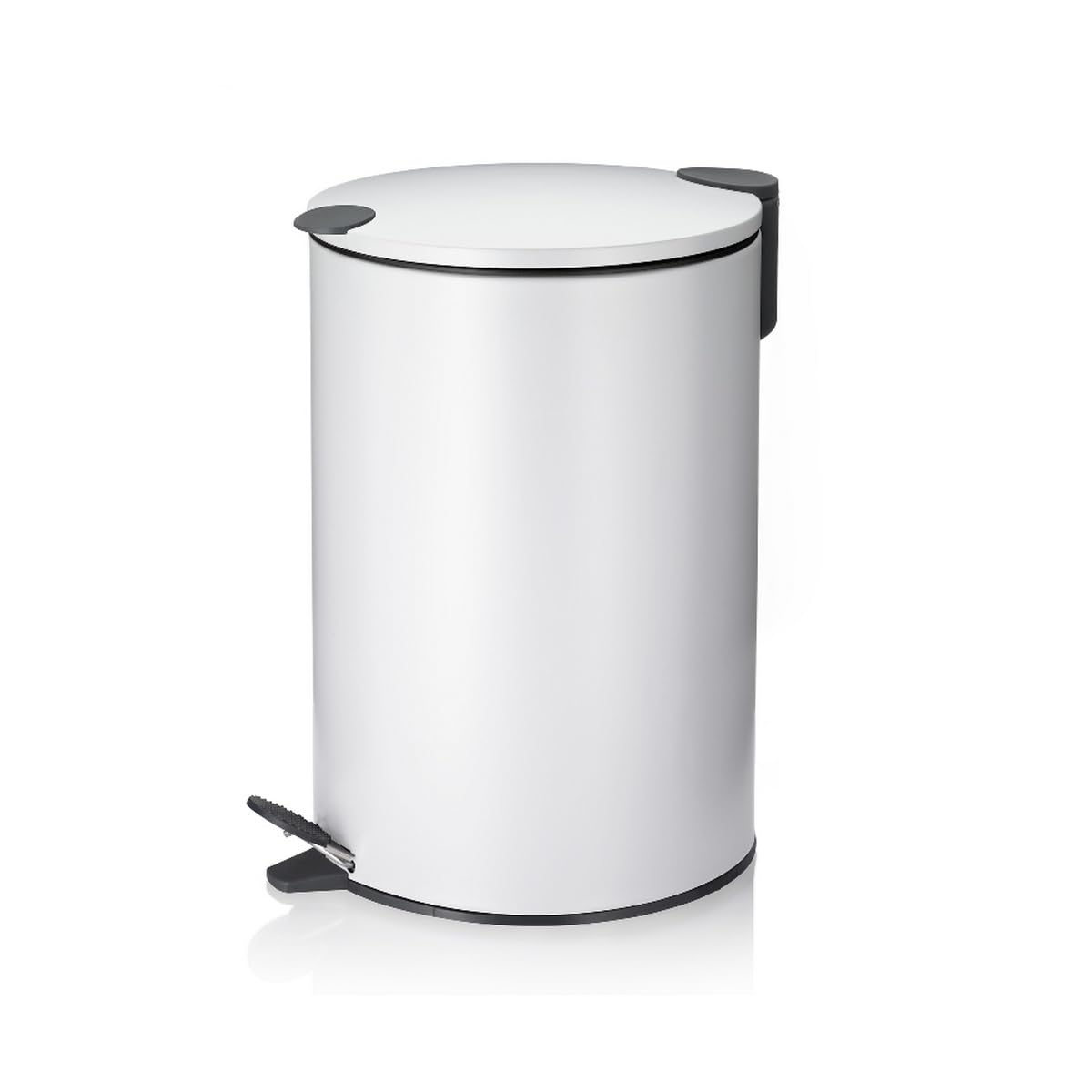 kela Cestino a pedale 12 l bianco opaco, cestino a pedale con coperchio Silent Close, sistema di chiusura automatica MATS, cestino in metallo per cucina e bagno con sacchetto interno