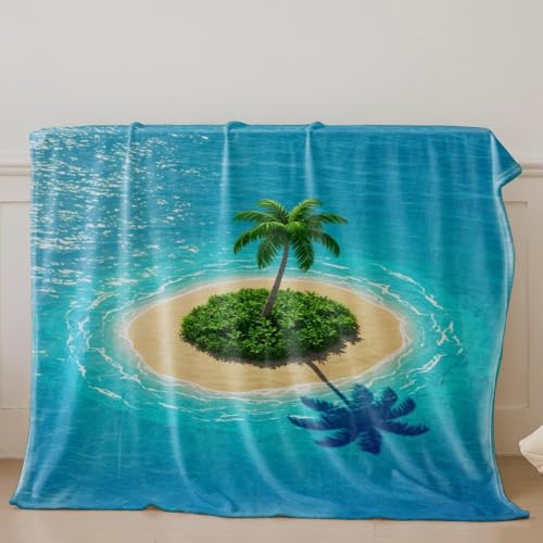 Couverture île tropicale haut de gamme 200x200 cm en flanelle douce - 4