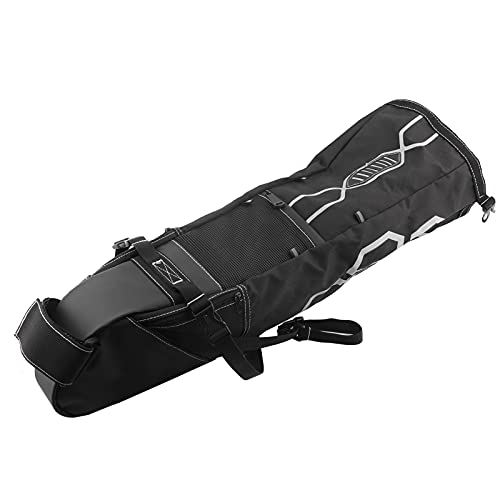 自転車サドルバッグ12L、マウンテンサドルバッグ66x16x14cm、防水容量ポリエステル、調節可能、自転車用シート下テールバッグ