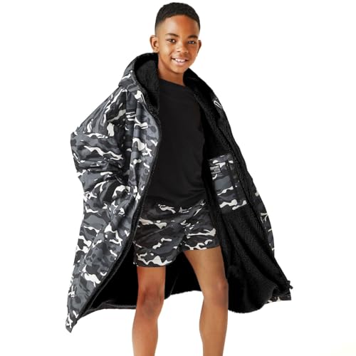 Kids Spirit Of Adventure Changing Robe - Black Camo/Black - 5-9 Yrs