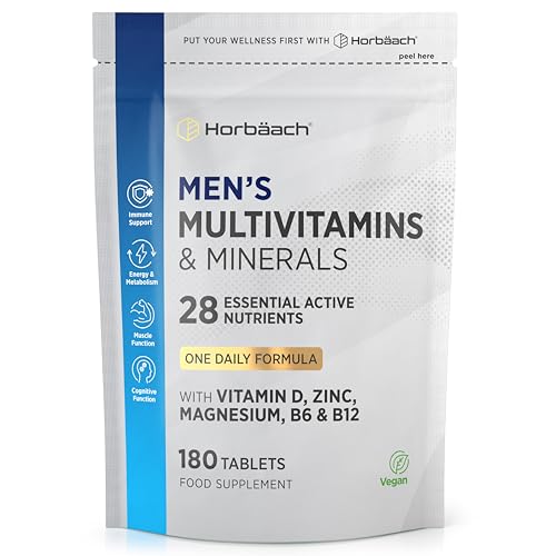 Horbaach Multivitamin Tablets for Men, 180 Count