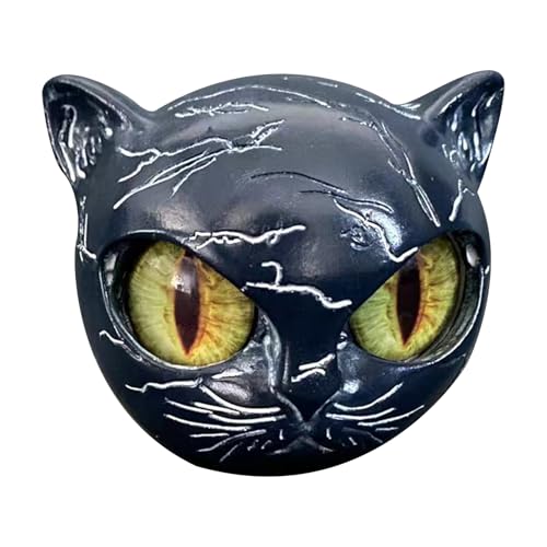 Generisch Luxuriöse Steinskulptur Einer Schwarzen Katze – Steinskulptur Eines Katzenkopfes, Handgeschnitzte Kristalle Und Heilsteine, Für Katzenliebhaber, Frauen Und Männer