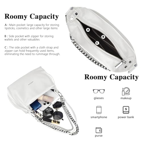 ARISTOTE Shoulder Bags for Women, Leather Purse Handbag Hobo Tote Crossbody Wallet with Removable Strap3