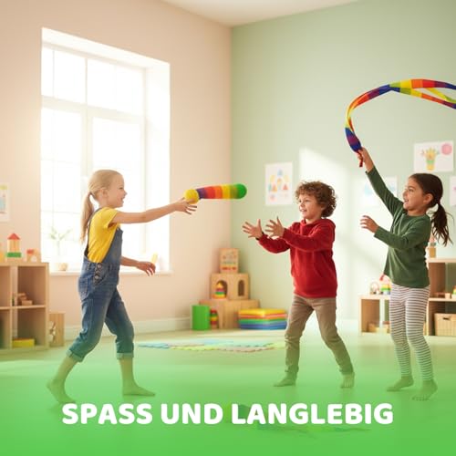 YyiFcg Schweifball, 3 Regenbogenbälle in Gelb, Grün und Blau, für Spiele und Freizeitaktivitäten, robust und langlebig