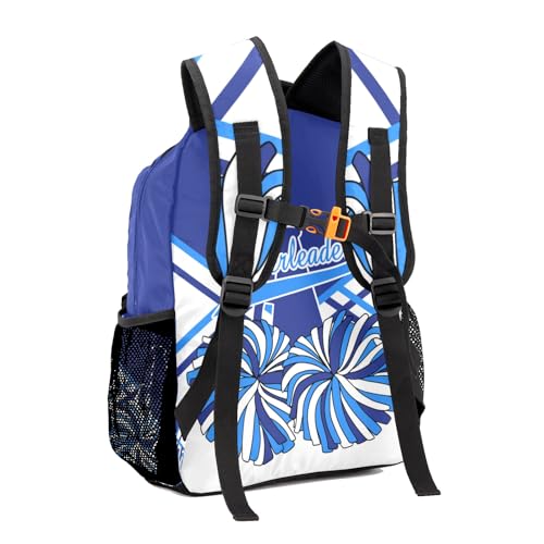 Cheer Cheerleader White Blue Personalized Backpack with Name Waterproof Bag for Birthday Holiday Gift for Travel Office Work3