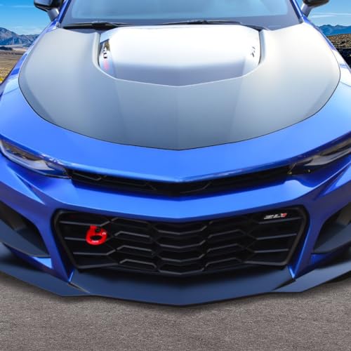 IKON MOTORSPORTS, Hood Compatible With 2016-2023 Chevy Camaro, ZL1 Style Hood Scoop Air Vent Black Aluminum with Heat Extractor Ram Air - Thumbnail 7