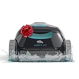 Dolphin Liberty 200 Cordless Robotic Pool Vacuum Cleaner — Simple Inductive Charging Wall Climbing Capabilities Ideal for Above and In-Ground Pools up to 33 FT in Length Blue
