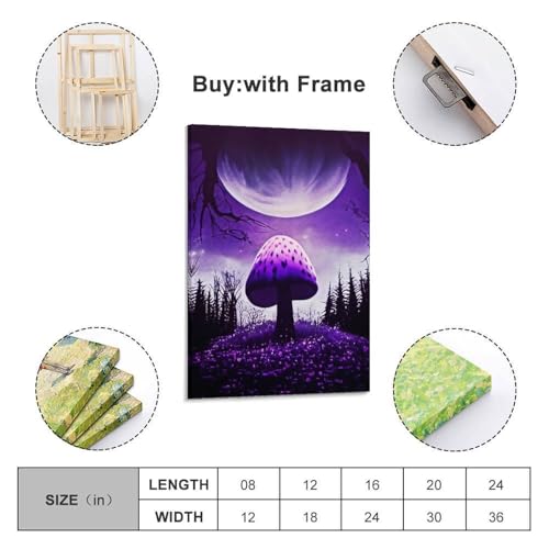 Affiche champignon violet spatial POLIUAWS pour sublimer un mur blanc - 3