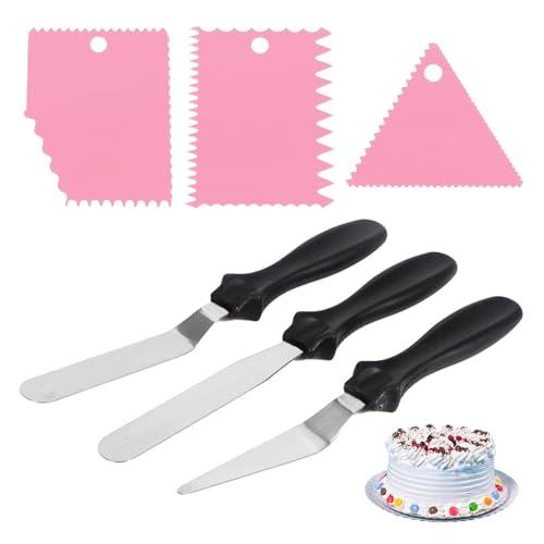 YCSHIPO Professional Stainless Steel Cake Palette Knife Set - 3 Pcs Icing Spatulas for Cake Decorating & Baking Tools