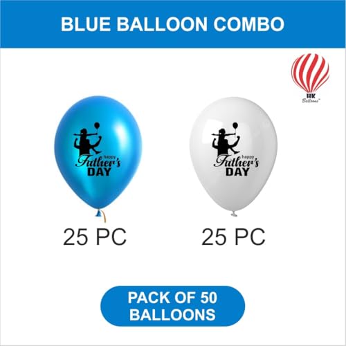 Image of HK balloons Blue White 50Pcs balloons For father day Decoration Item Perfect For Best Dad Celebration Party Supplies & Decor Dad's Special Day Gift Decor for Father's Day Celebration