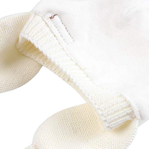 Duoyeree Baby Winter Hat Earflap Cotton Lining Knit Beanie Cap For Toddler Girl Boy (0-6 Month, White) #TOP4