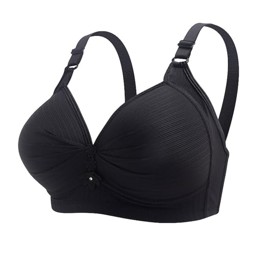 Uwdiohq Bras for Women Lace Wireless Comfort No Underwire Everyday Adjustable Wire Breathable Bra Womens Plus Size (Black, G) Anti Sagging Full Cup Support Ladies Non Wired 38F Balcony UK Sport