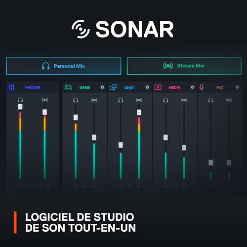 SteelSeries Microphone USB Alias pour PC - Capsule 3X Plus Grande pour Jouer, Streamer et podcaster - Logiciel Audio Sonar pour Streamers - Réduction du Bruit par IA - Support Amortisseur