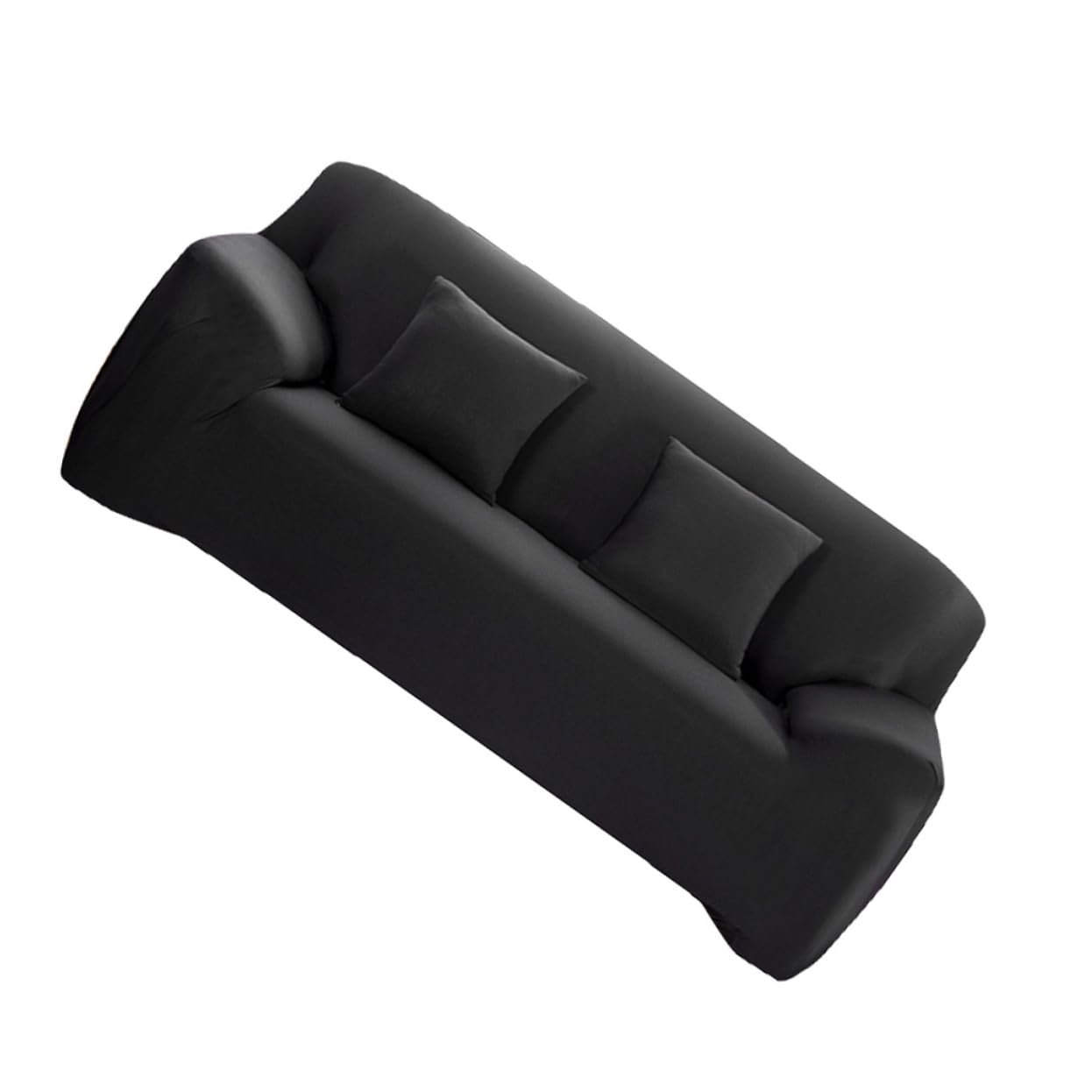 Housse canapé extensible Cabilock noire 3 places pour rénover votre salon facilement
