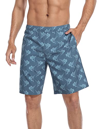LRD Men's Swim Trunks with Compression Liner 9 Inch Inseam Quick Dry Board Short4