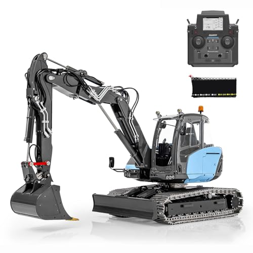 TOUCAN RC HOBBY RTR LESU 1/14 Metal RC excavadora hidráulica MC15 4 brazos excavadora controlada remotamente 15MC 9 válvulas de doble bomba de sonido PL18EV Lite