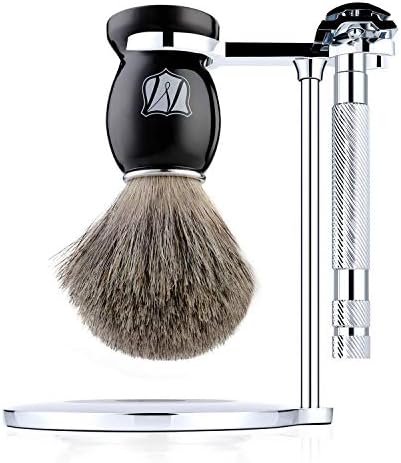 Plisson水牛角ハンドルアナグマ髭剃りブラシとロクシタンシェービング
