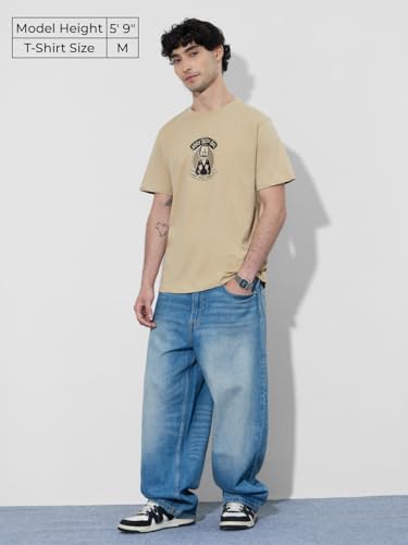 Image of The Souled Store Shemaroo Characters: Short Sleeves Round Neck Graphic Printed Cotton Oversized T-Shirts