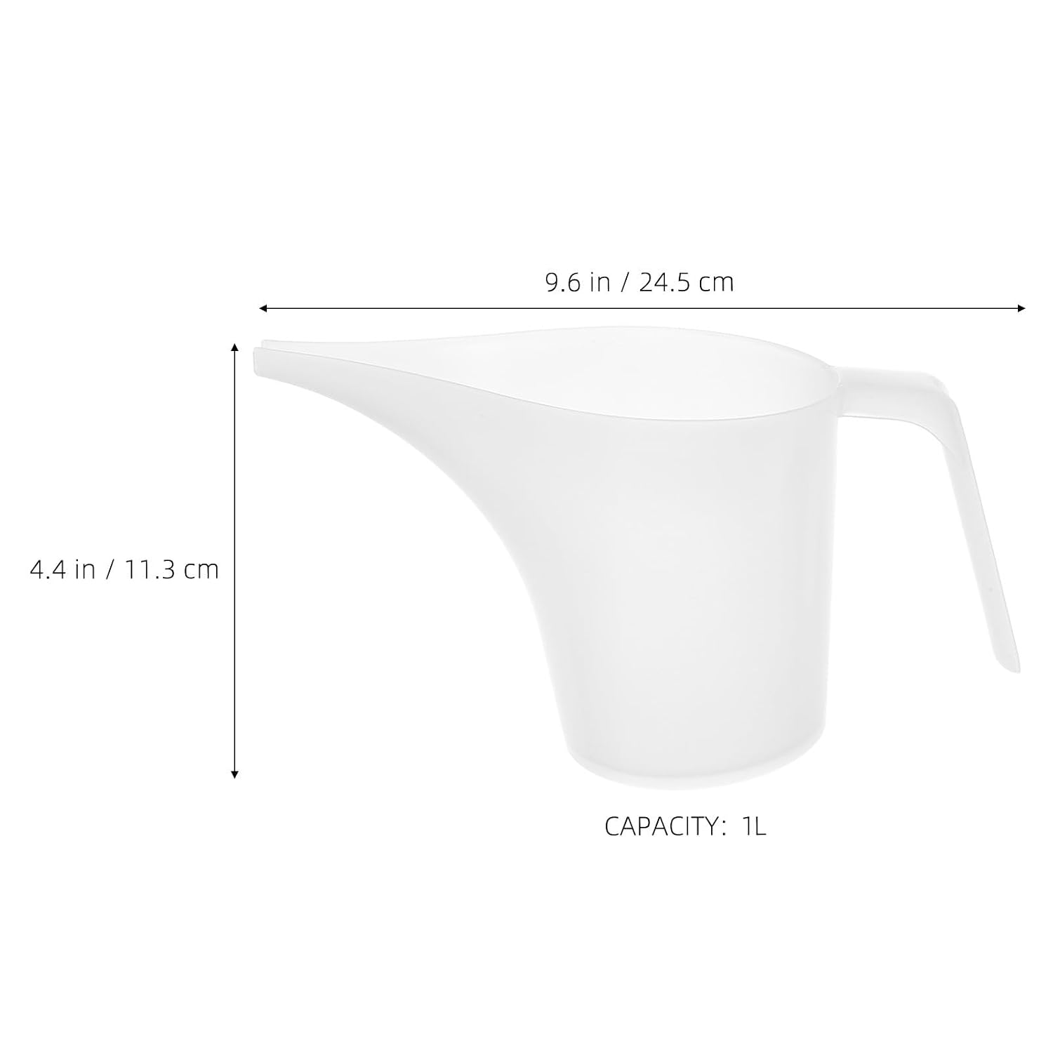 4pcs Plastic Measuring Funnels with Long Spout 1l Capacity Easy Pour Pitchers for Laboratory Experiments and Kitchen Use Accurate Measurement Cups for Plants and Oils