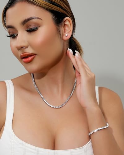 Lulu Mel 18K Gold Plated Tennis Bracelet for Women Men, 3/4/5mm Iced Out 5A Cubic Zirconia Classic Tennis Chain Bracelets 7 Inches 8 Inches, Diamond Tennis Bracelet Lady Fashion Jewelry4